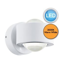 Eglo Lighting - Treviolo - 98747 - LED White Clear Glass 2 Light IP44 Outdoor Wall Washer Light