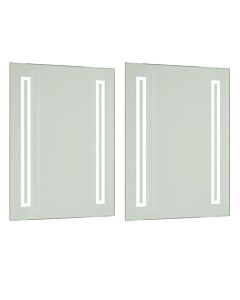 Pair of Battery Operated Rectangular LED Illuminated Bathroom Mirrors (no wiring required)