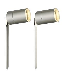 Set of 2 Blaze - Stainless Steel Outdoor Spike Lights
