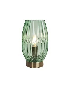 Facet - Antique Brass with Green Faceted Glass Table Lamp
