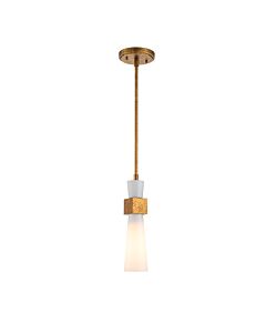 Elstead Lighting - Kristy - KRISTY-MP-DG-OPAL - Distressed Gold Opal Glass Ceiling Pendant Light