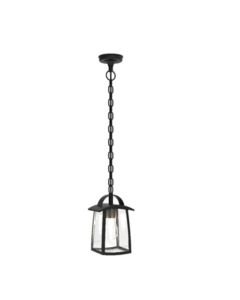 Lutec - Kelsey - 6273601012 - Black Clear Glass IP44 Outdoor Ceiling Pendant Light