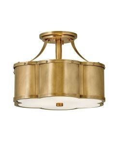 Quintiesse - Chance - QN-CHANCE-SF-S-HB - Heritage Brass 2 Light Flush Ceiling Light