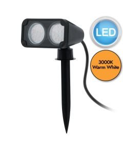 Eglo Lighting - Nema 1 - 93385 - LED Black Clear 2 Light IP44 Outdoor Spike Light