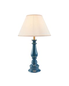 Endon Lighting - Myrtle & Ivy 30cm - 114944 - Blue Warm Brass Vintage White Table Lamp With Shade