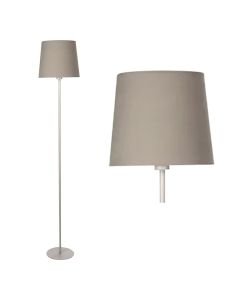 Base - Grey Floor Lamp with Matching Velvet Shade