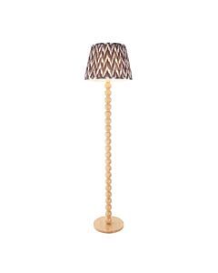 Endon Lighting - Cane & Zigzag 40cm - 114339 - Natural Bamboo Grey Floor Lamp