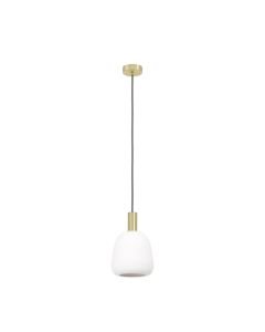Eglo Lighting - Manzanares - 900305 - Brushed Brass Gold White Glass Ceiling Pendant Light