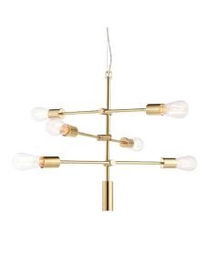 Endon Lighting - Rubens - 77114 - Satin Brass 6 Light Ceiling Pendant Light