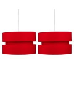 Pair of Red Layered Easy Fit Light Shades