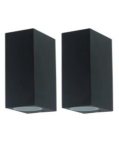Set of 2 Falmouth - Black Up Down Outdoor IP44 Wall Lights