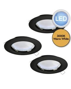 Eglo Lighting - Set of 3 Peneto - 900754 - LED Black Recessed Ceiling Downlights