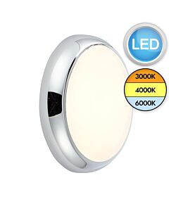 Saxby Lighting - Hero - 95545 & 95539 - LED Chrome Opal IP65 Plain Bezel Outdoor Bulkhead Light