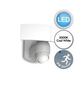 Lutec - Arc - 7632201053 - LED White Opal 2 Light IP54 Outdoor Sensor Floodlight