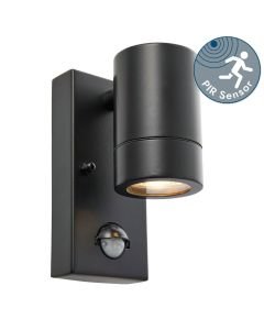 Saxby Lighting - Palin - 75435 - Black Clear Glass IP44 Outdoor Sensor Wall Light