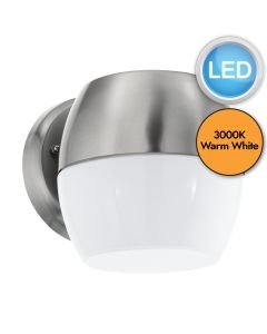 Eglo Lighting - Oncala - 95982 - LED Stainless Steel White Glass IP44 Outdoor Wall Washer Light