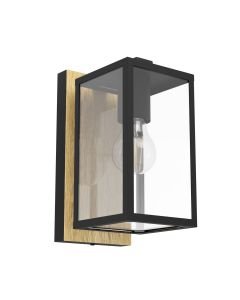 Eglo Lighting - Budrone - 900289 - Black Brown Clear Glass IP44 Outdoor Wall Light