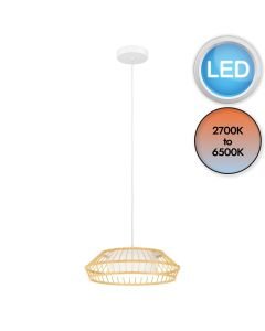Eglo Lighting - Yuku-Z - 900842 - LED White Wood Ceiling Pendant Light