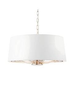 Endon Lighting - Harvey - 73021 - Nickel Vintage White 3 Light Ceiling Pendant Light