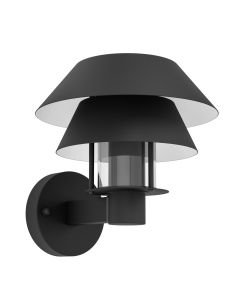 Eglo Lighting - Chiappera - 900287 - Black White Clear Glass IP44 Outdoor Wall Light