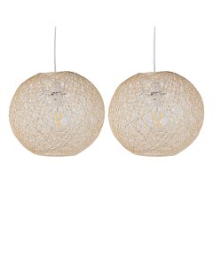 Set of 2 Abaca - Natural 10" Globe Ceiling Light Shades