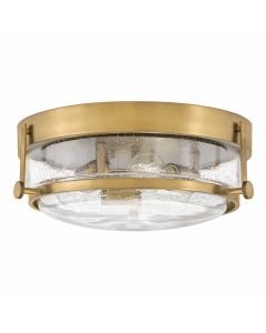 Hinkley Lighting - Harper - HK-HARPER-F-HB-CS - Heritage Brass Clear Seeded Glass 3 Light Flush Ceiling Light