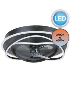 Eglo Lighting - Namori - 35146 - LED Black Milky 4 Light Ceiling Fan