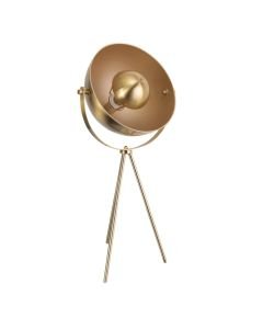 Industrial Style Satin Brass Tripod Table Lamp