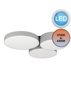 Eglo Lighting - Barbano-Z - 900855 - LED Black Grey White 3 Light Flush Ceiling Light