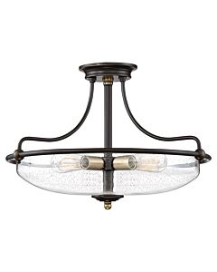 Quoizel Lighting - Griffin - QZ-GRIFFIN-SFM-C-PNAB - Palladian Bronze Clear Seeded Glass 4 Light Flush Ceiling Light