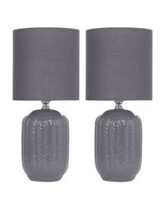 Set of 2 Herring 30cm Dark Grey Lamps