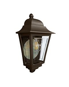 Elstead Lighting - Deco Lane - DECO-LANE7-BRONZE - Bronze Clear IP44 Outdoor Half Lantern Wall Light