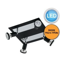 Eglo Lighting - Sarria - 94966 - LED Black Chrome 4 Light Ceiling Spotlight