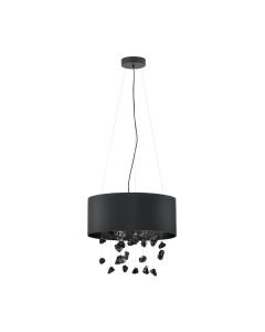 Eglo Lighting - Escuela - 39845 - Black Clear Glass 3 Light Ceiling Pendant Light