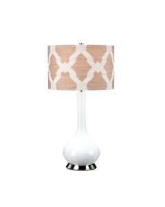 Elstead Lighting - Milo - MILO-PN-TL-OVTH - White Nickel Pink Ceramic Table Lamp With Shade