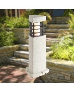 Clifton - Grey Stone Effect IP44 LED Outdoor 50cm Post Light