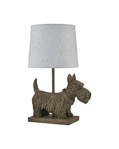 Bonnie - Scottie Dog Table Lamp With Oatmeal Linen Shade