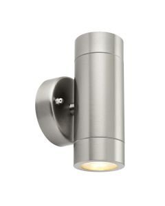 Saxby Lighting - Palin - 13802 - Stainless Steel Clear Glass 2 Light IP44 Medium Outdoor Wall Washer Light