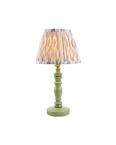 Endon Lighting - Bibury & Ikat 20cm - 115946 - Green Aged Brass Neutral Table Lamp With Shade