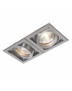 Saxby Lighting - Xeno - 52408 - Brushed Aluminium 2 Light Recessed Ceiling Downlight