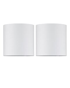 Set of 2 Ivory Textured Cotton 17cm Table Lamp Shades