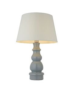 Endon Lighting - Provence - 103376 - Blue Grey Satin Nickel Ivory Ceramic Table Lamp