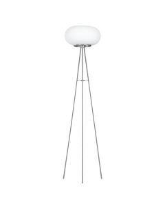 Eglo Lighting - Optica - 86817 - Satin Nickel White Glass 2 Light Tripod Floor Lamp