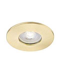 Saxby Lighting - Saxby ShieldONE 75 - 109806 & 113307 - Satin Brass IP65 Fixed Bathroom Recessed Fire Rated Ceiling Downlight