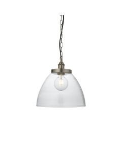 Endon Lighting - Hansen Grand - 106896 - Silver Clear Glass Ceiling Pendant Light