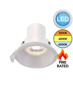 Saxby Lighting - ShieldECO CCT - 101342 - LED White Clear IP65 Anti Glare Bathroom Recessed Fire Rated Ceiling Downlight