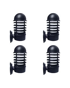 Set of 4 Mason - Black Louvred Outdoor Wall Lights