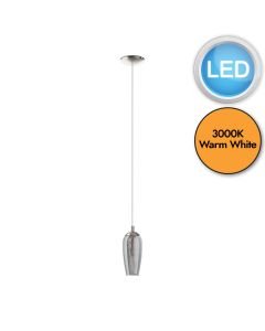 Eglo Lighting - Farsala - 96343 - LED Satin Nickel Clear Glass Ceiling Pendant Light