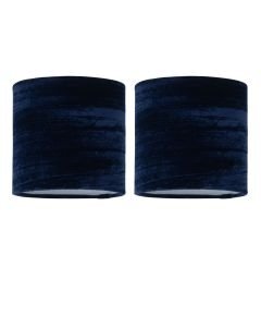 Set of 2 Navy Blue Crushed Velvet 15.5cm Table Lamp Shades