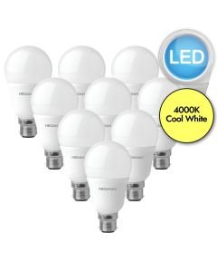 10 x 9.6W LED B22 Light Bulbs - Cool White